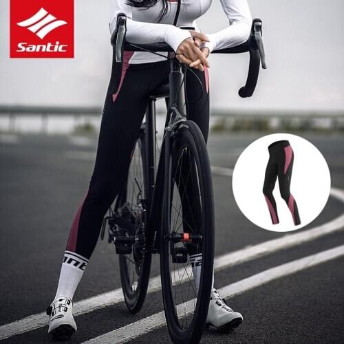 Santic Winter Autumn Women Cycling Pants Anti-UV Breathable PRO Road Bike Pants 4D Padded Bicycle Reflective Pants Long Pants