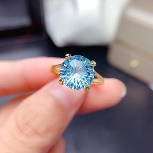 2020 new blue/pink Topaz ring for woman jewelry 925 sterling silver certified natural gem engagement ring girl festival gift