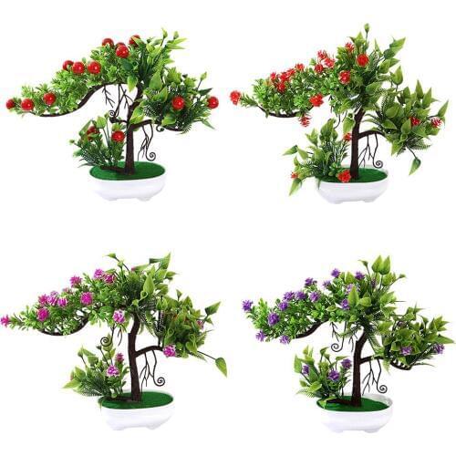 1Pc Artificial Rose Flower Fruit Tree Miniascape Party Home Desk Bonsai Decor Home Hotel Garden Decor Gift Artificial plants