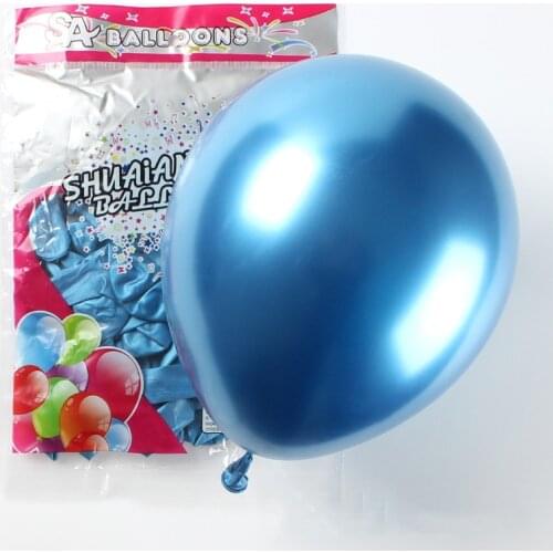 15pcs 10/12inch Chrome Metallic Round Latex Balloons Gold Silver Green Wedding Market hotel Birthday Party decor Helium balloon