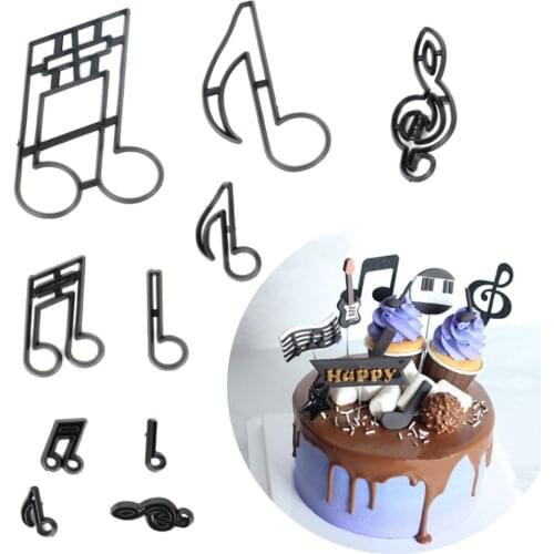 10pcs/set Music Notes Cookie Cutter Plastic Sugarcraft Fondant Cutter Mold Cake Decorating Tools Baking Cupcake Mold