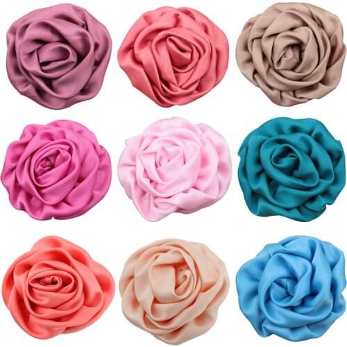 DIY 3'' Beauty Rose Puff Flowers Baby Girls Fashion Hair Accessories Children Boutique Hair Flowers