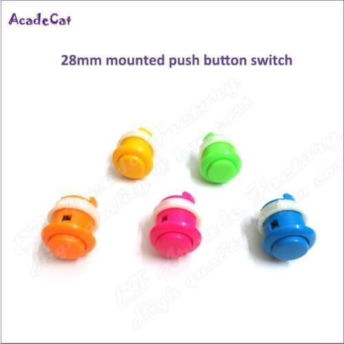 Free shipping 28mm mounted push button switch with 2Pin Built-in small microswitch for Arcade game machine for sale