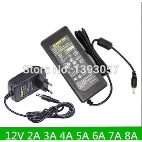 Free Shipping DC 12V 2A 3A 4A 5A 6A 7A 8A Led Strip Power Transformer AC 110V-240V to DC 12V