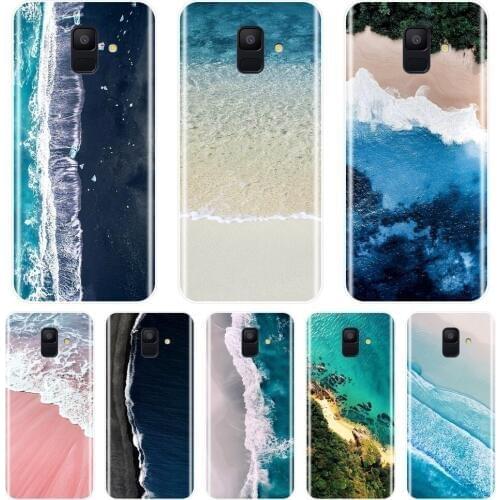 Case For Samsung Galaxy A6 A7 A8 2018 A3 A5 2016 2017 Blue Beach Soft Silicone Back Cover For Samsung A6 A8 Plus 2018 Phone Case