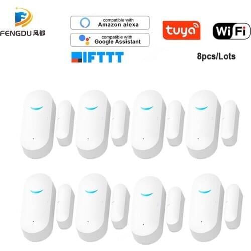 Tuya Smart WiFi Door Sensor Door Open / Closed Detectors Wifi Home Alarm Compatible With Alexa Google Home Tuya APP Smart Home