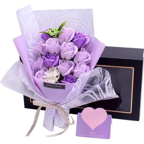 Birthday gift surprise soap flower Tanabata Valentines Day romantic gift creative fake flower DIY soap rose bouquet gift box