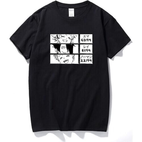 New Harajuku Japan Anime T shirt The Promised Neverland Mens Tshirt Emma Manga Norman Ray Printed T-Shirt Unisex Euro Size