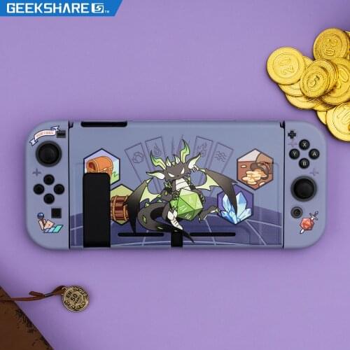 Geekshare Nintend Switch Dragon Expedition Cartoon gold castle Fairy League TPU Soft Cover Back Girp Shell For Nintend Switch