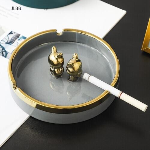 Ceramic Ashtray Modern Home Decoration Accessories Living Room Study Office Desktop Decor Portable Female Ashtray Christmas gift
