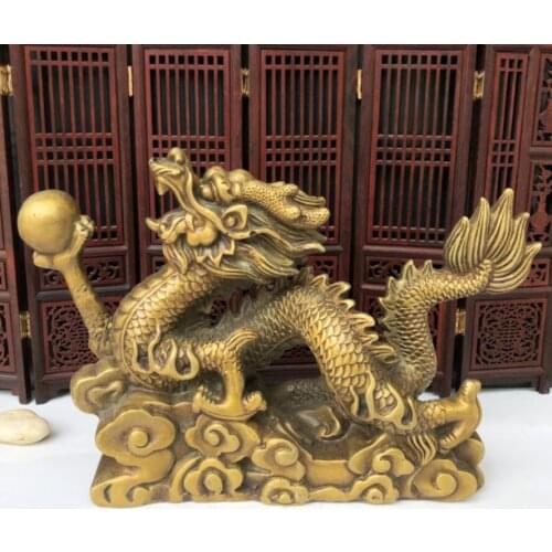 China brass archaize dragon crafts statue