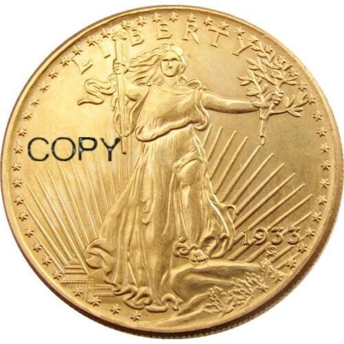 US 1908 - 1933 SAINT GAUDENS $20 GOLD DOLLAR Gold Plated Coin Copy