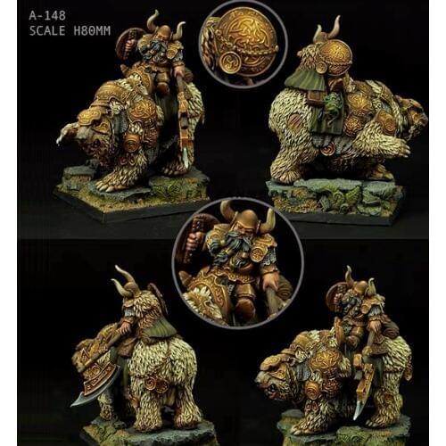 30MM Resin Figure Kits Dwarf general soldier model self-assembled A-148