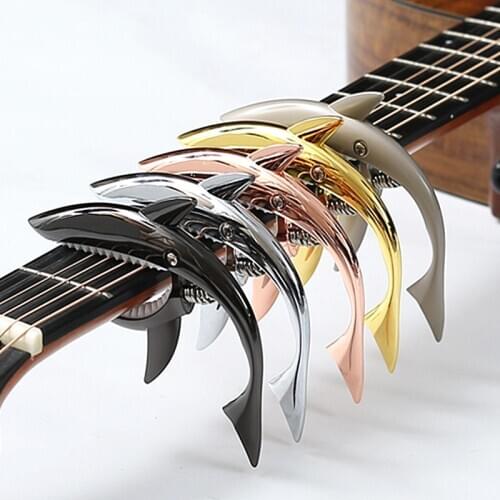 Folk guitar capo electric wood guitar universal metal clip capo voice clip pressure string personality shark tuner