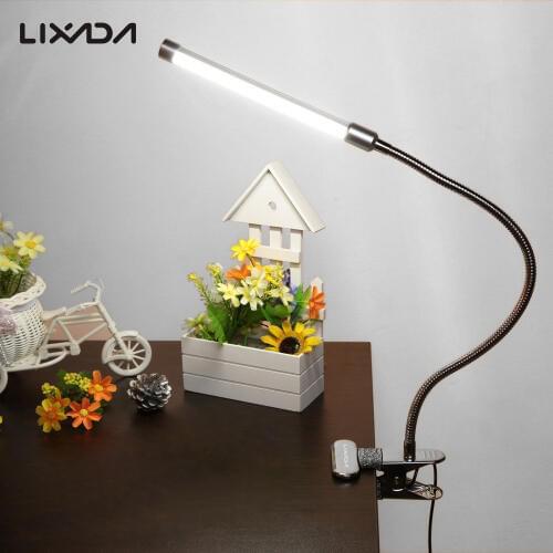 10W Eye-Cared LED Clamp Clip Light Table 36 LEDs Reading Lamp 10-level Brightness Adjustable 3 Lighting Colors USB Powered