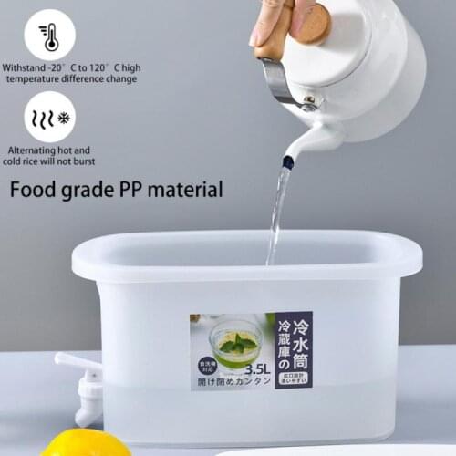 New With Tap Cold Water Container Bottle Tap Dispenser Kettle Lemonade With Tap Dispenser For Beverage For Kitchen Refrigerator
