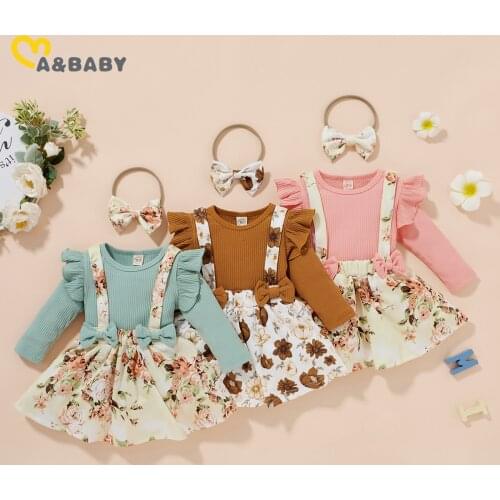 Ma&Baby 6M-4Y Infant Newborn Kid Baby Girls Clothes Set Knitted Tops Bow Flower Skirts Autumn Spring Outfits Costumes DD43