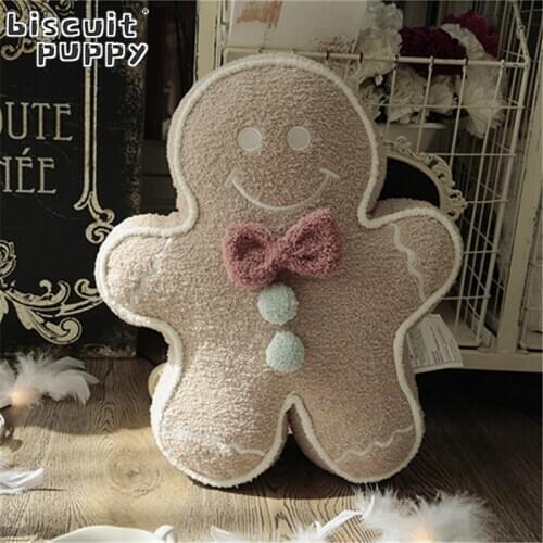 Cute Gingerbread Man Plush Toy Baby Appease Doll Biscuits Man Pillow Super Soft Cushion Home Decor Children Christmas Gift
