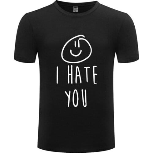 The Worlds Style I Hate You Smiley Casual Short Sleeves Tees High Quality Comfortable Fashion Cotton T-Shirts Tops