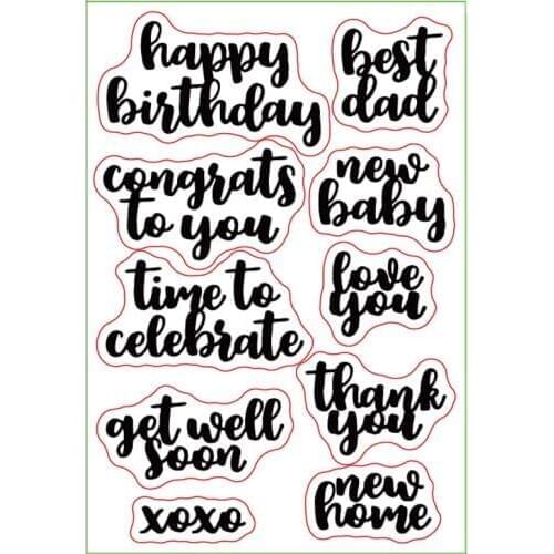 Clear Stamps Get Well soon Happy Birthday Thank You Words For DIY Scrapbooking Cards Making Craft 2020 New Stamp