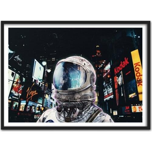 Sci-fi Pop-surrealism Night Life Canvas Paintings Astronaut Poster and Print Cuadros Wall Art Picture for Living Room Home Decor