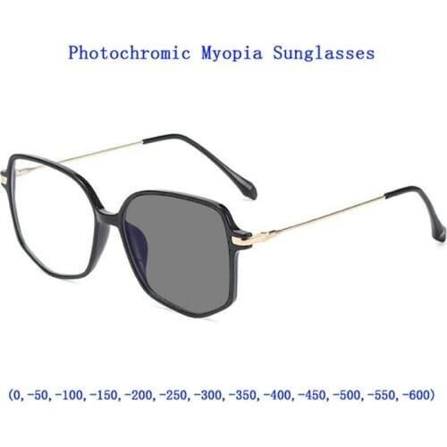 Photochromic Myopia Sunglasses for Women Men Nearsighted Eyeglasses Travel Outdoor Driving Shortsighted Glasses 0,-1.0~-6.0