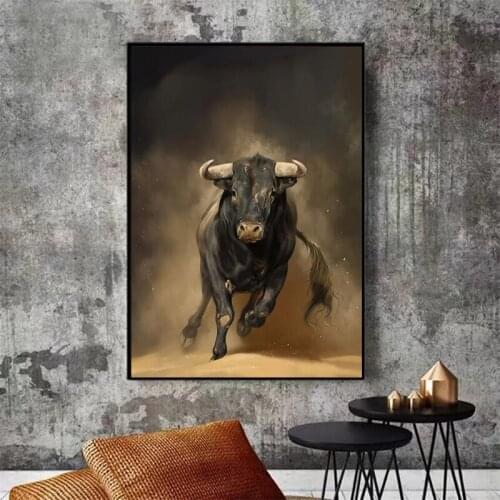Modern Abstract Colorful Cow Canvas Painting and Animal Wall Art Print Poster Decoration Painting Home Living Room Decoration