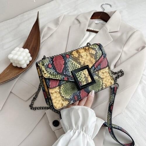FANTASY Colorful Snakeskin Pattern Messenger Shoulder Bags For Women Sexy Luxury Handbag 2020 Autumn Hot Sale Party Bag 6 Colors