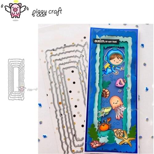 Piggy Craft metal cutting dies cut die mold Irregular rectangular frame Scrapbook paper craft knife mould blade punch stencils