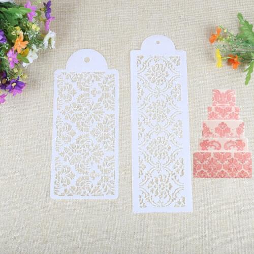 1/2Pcs Cake Side Cupcake Stencil Cake Damask Lace Border Chocolate Sugar Craft Decoration Flower Mould Baking Decorating Tool