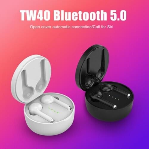 TWS TW40 Bluetooth Earphones HD Stereo Wireless Headphones Noise Cancelling Gaming Headset Wireless Bluetooth Earphone Earbuds
