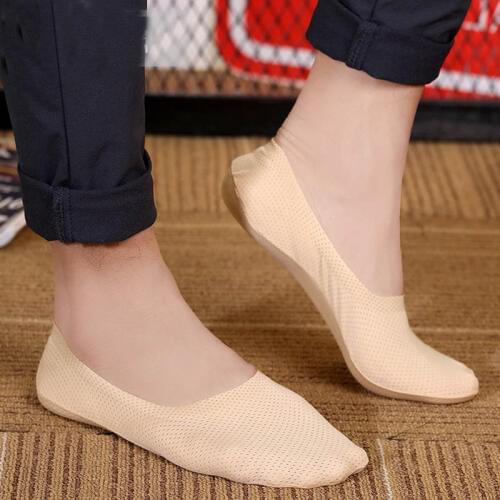 10 pairs / pack Mesh Female Socks Breathable Sweat-absorbent Shallow Mouth Silicone Non-slip Invisible Short Socks