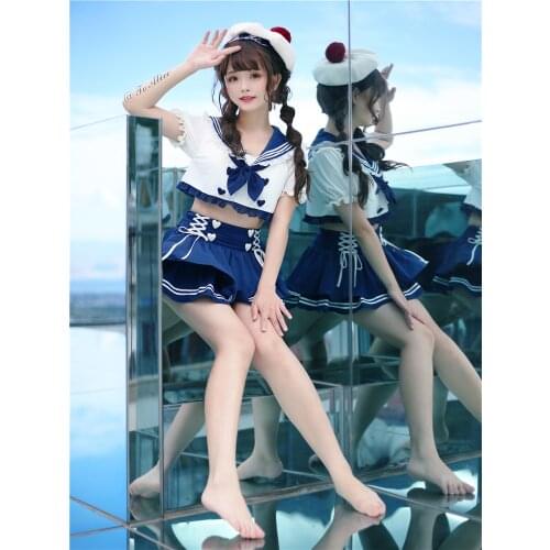 STOCK Womens Swimsuit Original Sea Salt Girl Navy Split High Waist Swimsuit Suit 2021 NEW