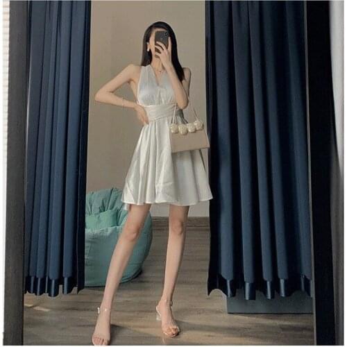 Bella Philosophy Wonder Backless Sexy Dresss Sleeveless Elegant Party Dress Korean Vintage Summer Bandage Design Beach Vestidos