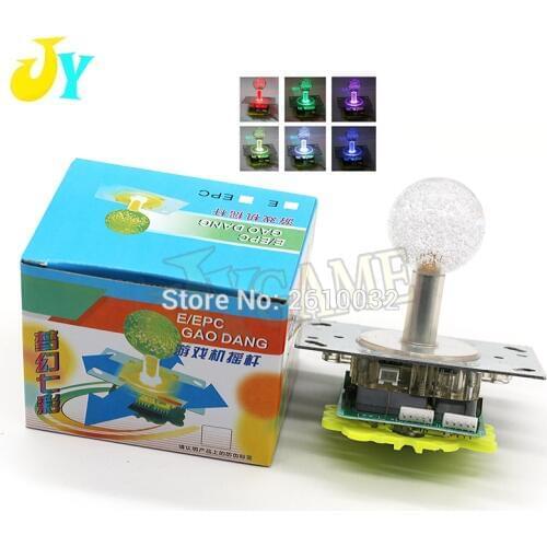 1PCS Free Shipping DC12V Illuminated Joystick Double 5 Pin LED Joystick 4 Way 8 Way Adjustable Gate DIY Arcade Accessories