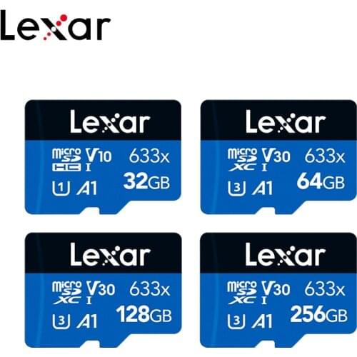 100% Original Lexar Class 10 A1 Memory Card 256GB 128GB 64GB SDXC V30 U3 32GB SDHC V10 U1 Lexar 633x Micro SD Card Flash Microsd