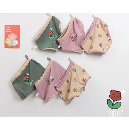 MILANCEL 2021 Summer New Kids Underwear Cotton Casual Boys Panties Cute Floral Girls Underwears Korean Clothes