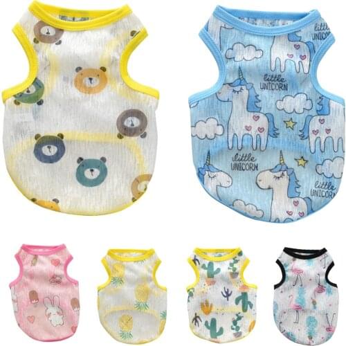 2021 Dog Clothes Pet Cat Cooling Vest Cute for Small Medium Large Summer Puppy Chihuahua T-shirt Sun Protection Clothes Cartoon