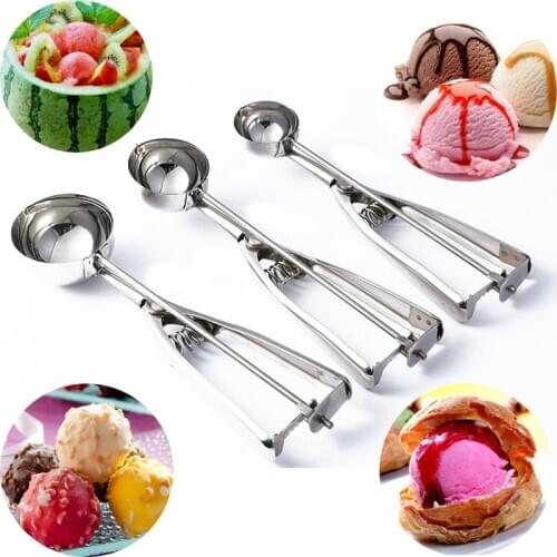 4/5/6CM Stainless Steel Spoon Ice Cream Mashed Potatoes Watermelon Cookies Scoop Spoon Dig Ball Fruit Spoon Kitchen Accessories