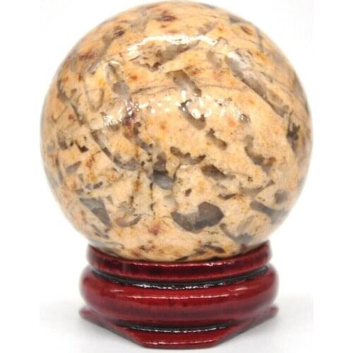 40mm Zebradorite Quartz Crystal Shpere Healing Stone Natural Reiki Gemstone Massage Ball Trinket Decoration With Stand