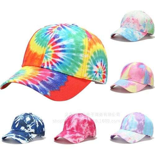 Baseball Cap 3D Printed Sunscreen Men Women Caps Cotton Fashion Anti-sun Tie Dye Colorful Graffiti Cap Outdoor Sunscreen