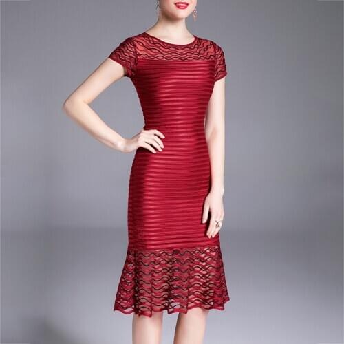 Brand Cabinet Middle-aged WOMENS Apparels 2020 Europe and America Dress Summer New Style Slim Fit Fishtail Skirt
