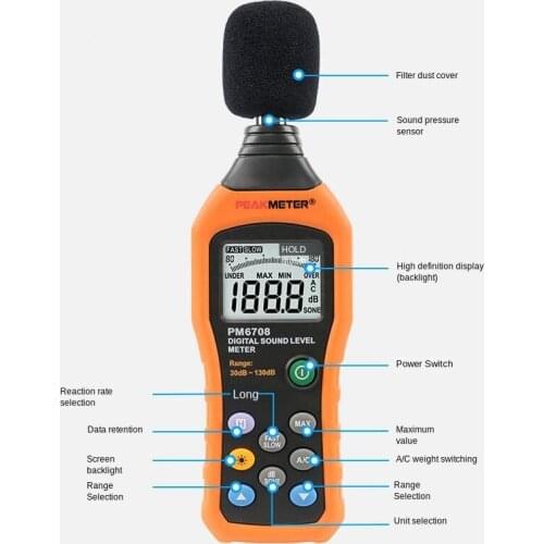 Digital Noise Meter High Precision Noise Decibel Tester A/C Sound Level Meter