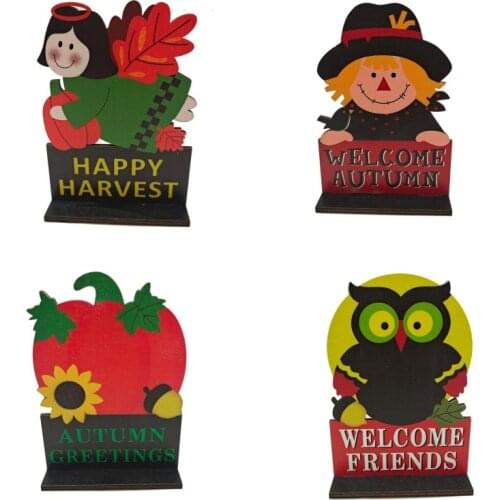 14cm Wooden Welcome Autumn Sign Front Door Decor Farmhouse Porch Decor Lettering Rustic Sign for Home Party Decorations