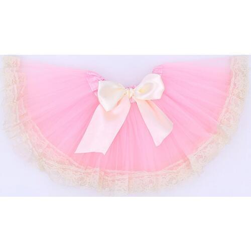 0-2Y Baby Girls Clothes Child tutu Skirt Bow Pink Princess Ball Gown Lace tulle skirt Kids Dance Toddler Costumes one size A326
