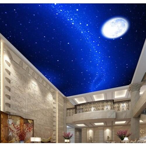 Custom photo wallpaper, the space star moon for the living room hotel KTV ceiling background wall waterproof papel de parede