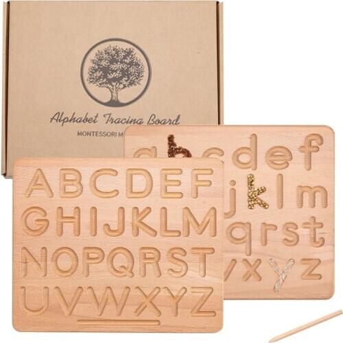 2pc/set Montessori Language Toy English Capital Alphabet Letters Cognitive Writing Board Early Educational Toy Kid Preshool Toys