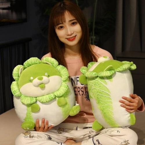 Kawaii Cabbage Shiba Inu Plush Dolls Cartoon Anime Dog Plush Toys Cute Animal Pillows Kids Stuffed Cushion Dolls Gift for Girls
