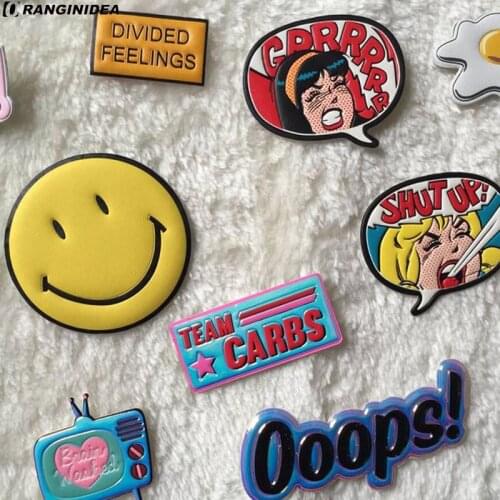 Cartoon Eyes Smiling Face Leather Sticker Is Suitable For The Mobile Phone Is Suitable For Female Bag Mens Bags On The Back