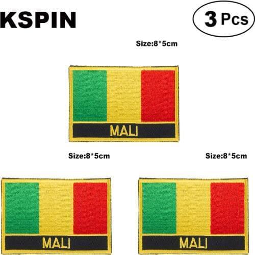 Mali Rectangular Shape Flag patches embroidered flag patches national flag patches for clothing DIY Decoration
